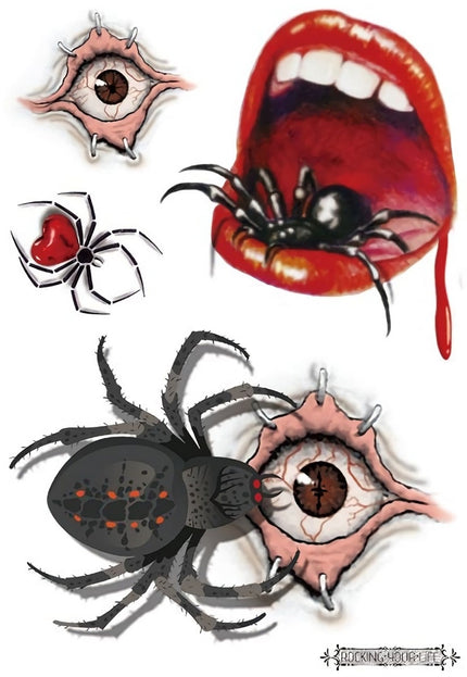 NEW1810 Griezelige Tijdelijke Tattoo van Spinnen