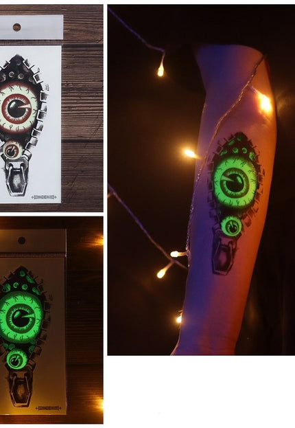 NEW1810 Lichtgevende Scary Tijdelijke Tattoo