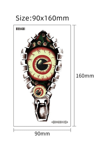 NEW1810 Lichtgevende Scary Tijdelijke Tattoo