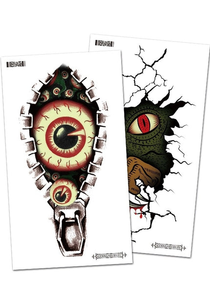 NEW1810 Lichtgevende Scary Tijdelijke Tattoo