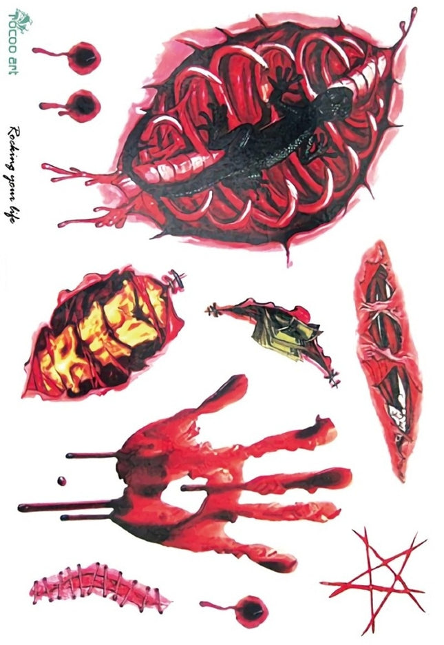 NEW1810 Plak Tattoo Bloederige Afdrukken