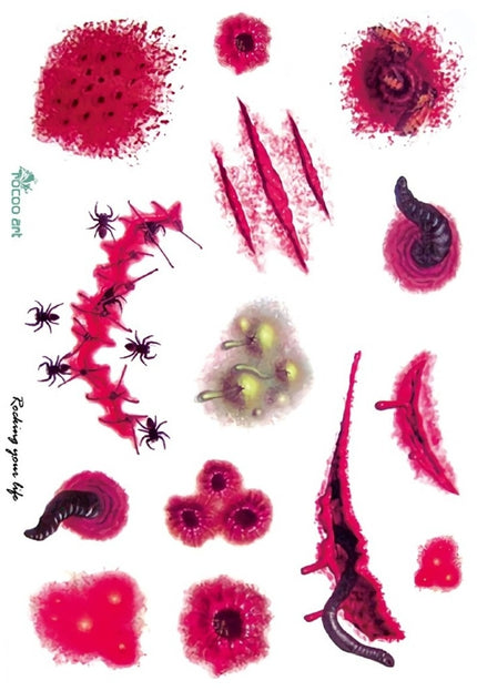 NEW1810 Plak Tattoo Bloederige Afdrukken