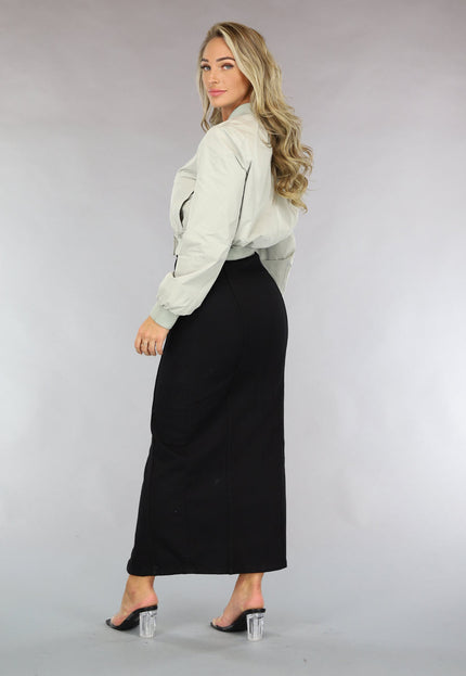 NEW1810 Salie Groene Cropped Bomber Jacket