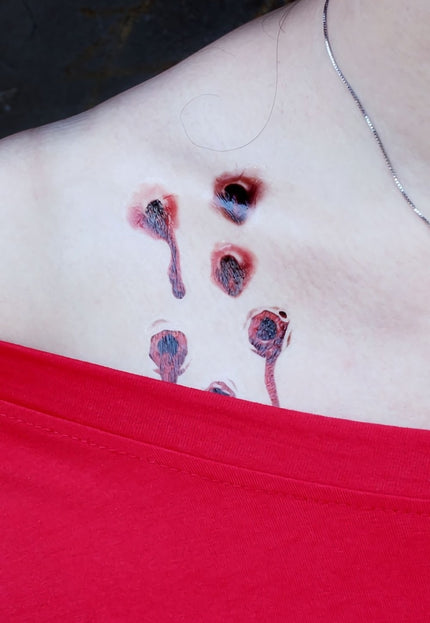 NEW1810 Tijdelijke Tattoo van Bloederige Wonden