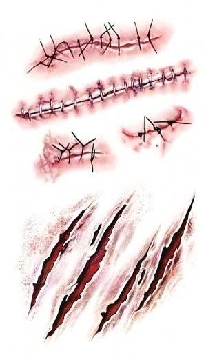 NEW1810 Tijdelijke Tattoo van Bloederige Wonden