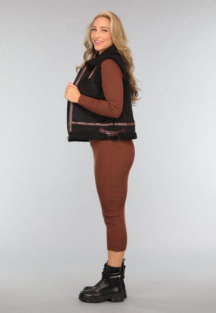 NEW1810 Zwarte Lederlook Biker Boots met Tasje