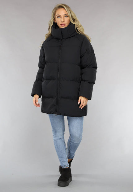 WINTER Zwarte Puffer Jas met Afritsbare Capuchon