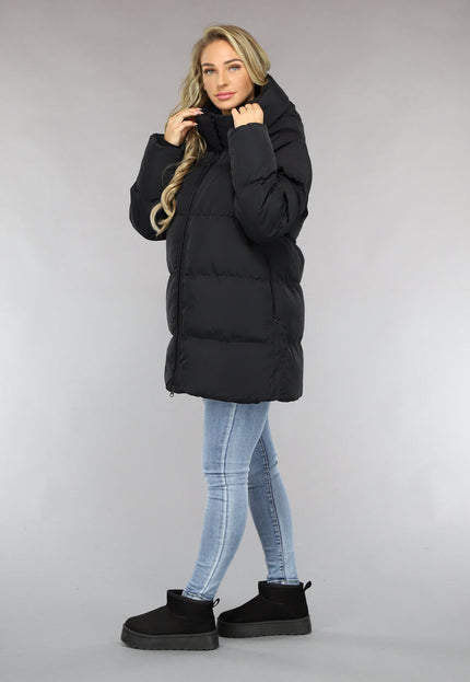 WINTER Zwarte Puffer Jas met Afritsbare Capuchon