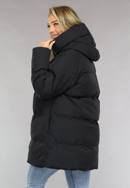 WINTER Zwarte Puffer Jas met Afritsbare Capuchon