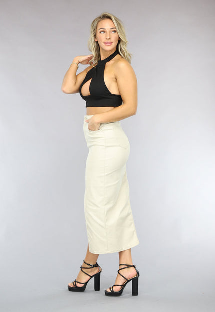 OP=OP.AV.09 Zwarte Ribstof Cut Out Top