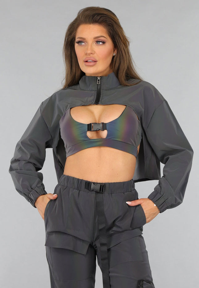 NEW1812 Reflecterende Bolero met Cape Look
