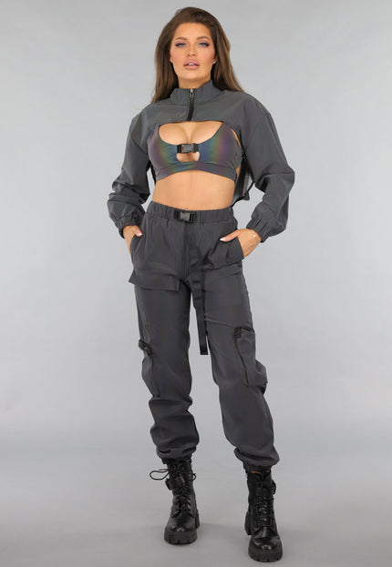 NEW1812 Reflecterende Bolero met Cape Look