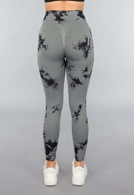 NEW1812 Yoga Legging met Cut Outs en Gevlekte Print