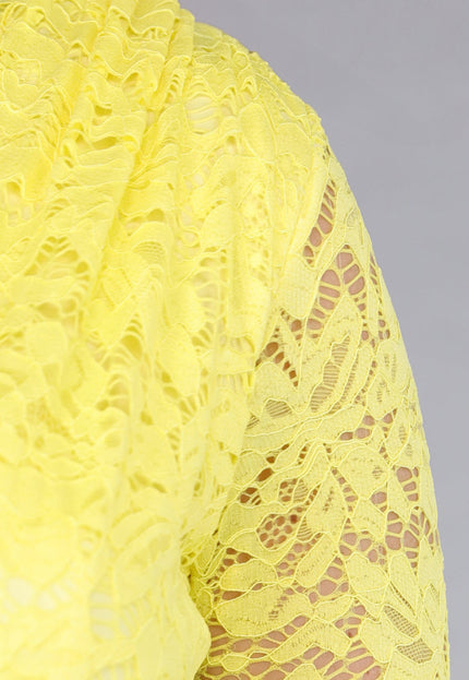 NEW190225 Gele Kanten Bodysuit met Padding