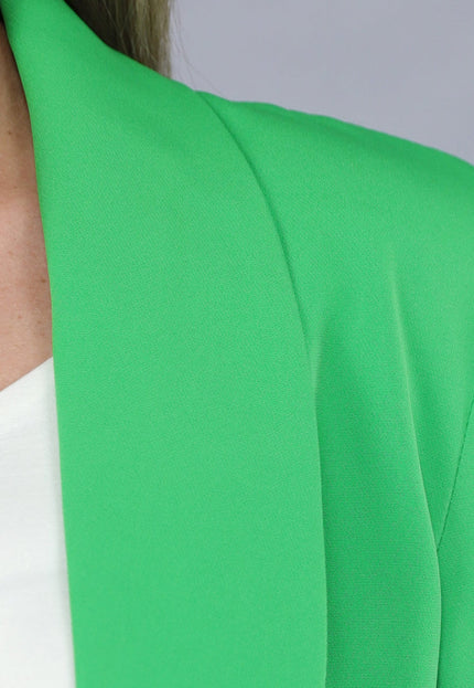 NEW190225 Geplooide Felgroene Getailleerde Blazer met Driekwart Mouwen