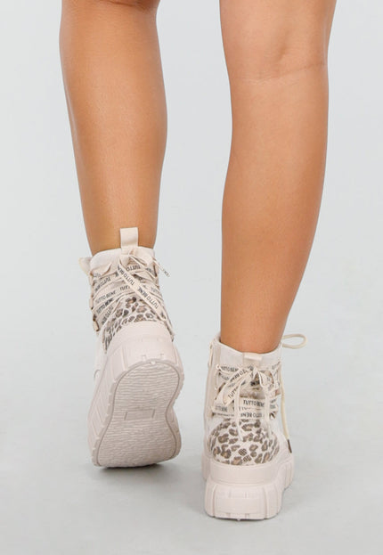 NEW190325 Beige Leopard Suede Bikerbooks