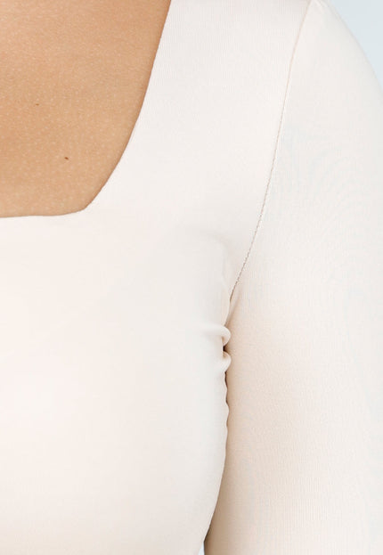 NEW190325 Beige Stretch Top