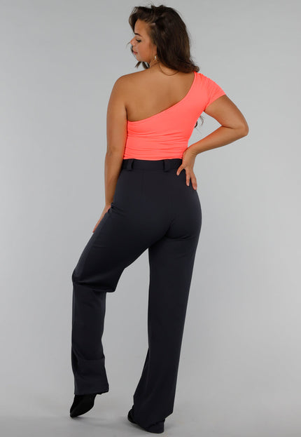 NEW190325 Neon Coral One Shoulder Top