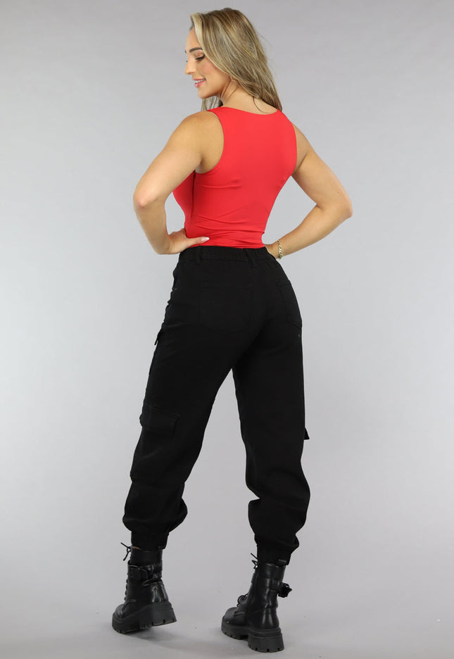 NEW1906 Rode Elastische Top met Vierkant Uitgesneden Hals