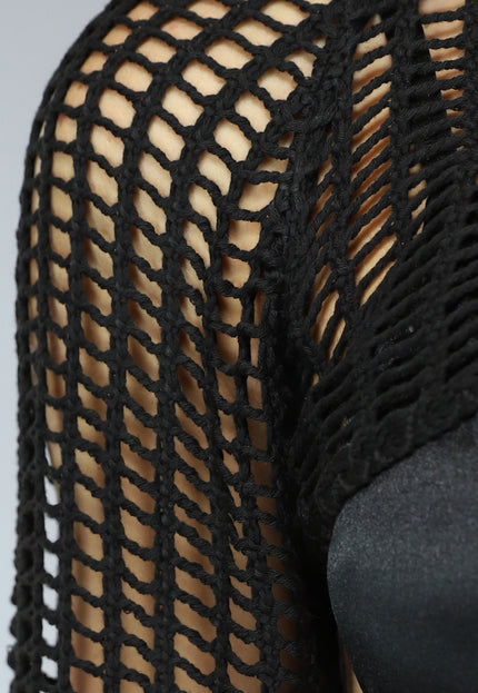 NEW1906 Zwarte Gehaakte Bolero met Cutout