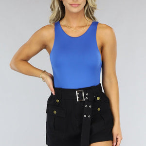 NEW1907 Blauwe Elastische Bodysuit