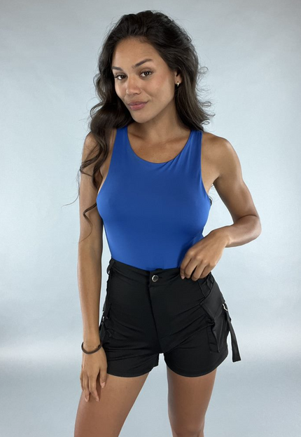 NEW1907 Blauwe Elastische Bodysuit