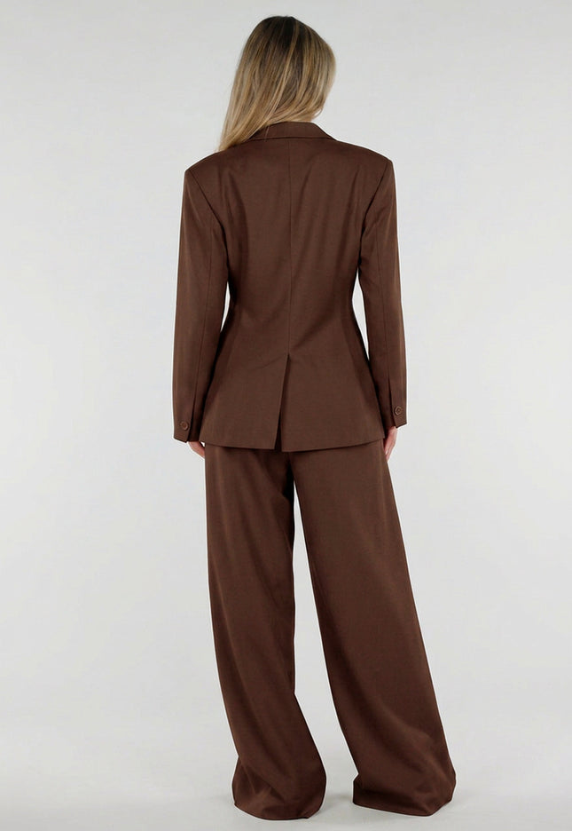 NEW190826 Bruine Double Breasted Blazer