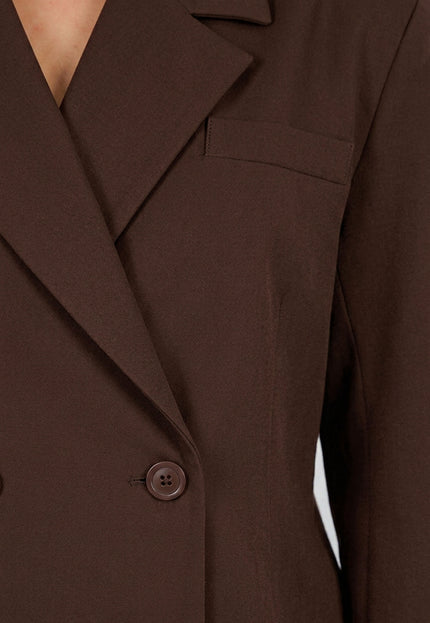 NEW190826 Bruine Double Breasted Blazer