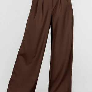 NEW190826 Bruine Tall Wide Leg Broek