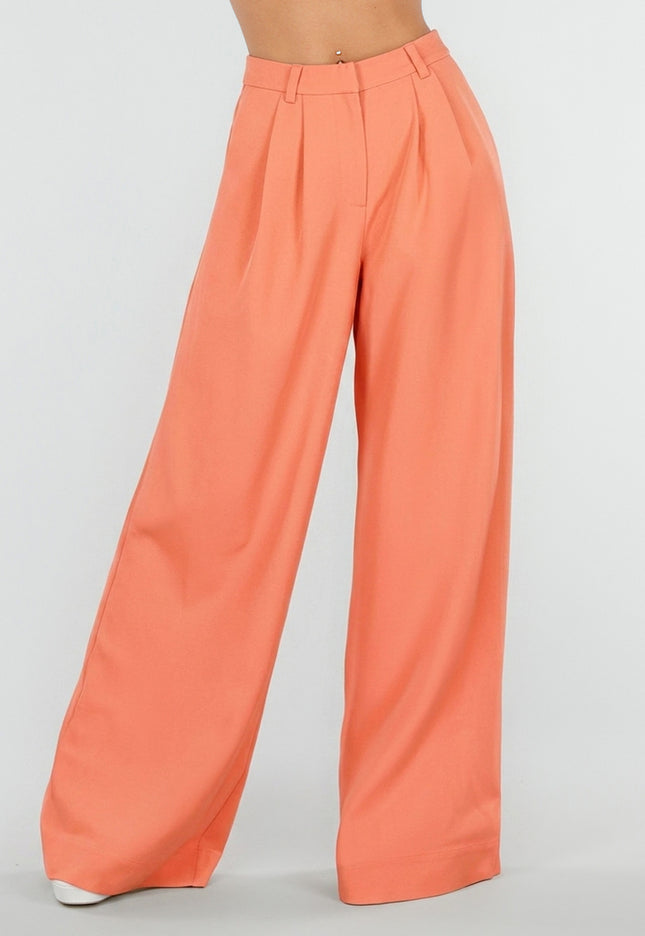 NEW190826 Coral Tall Wide Leg Pantalon