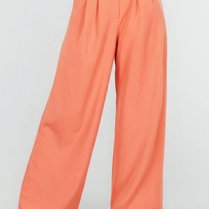 NEW190826 Koraalkleurige Wide Leg Broek