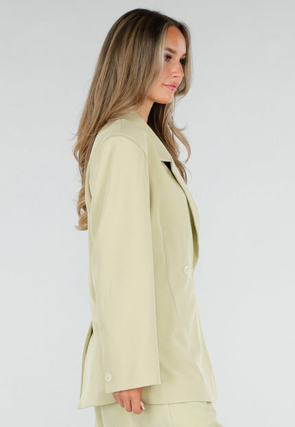 NEW190826 Pistache Double Breasted Blazer