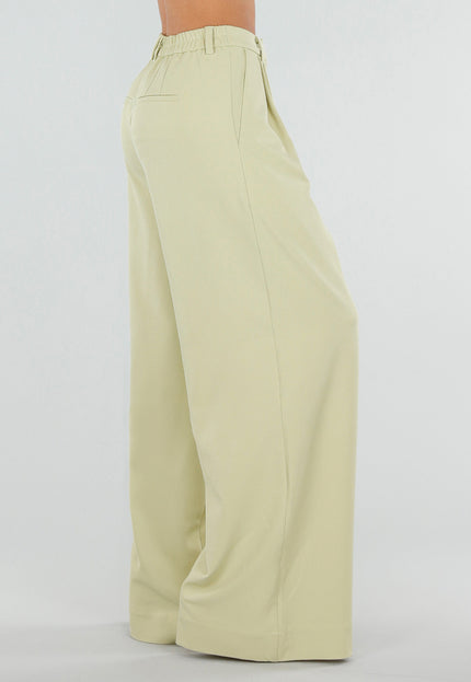 NEW190826 Pistache Groene Tall Wide Leg Broek