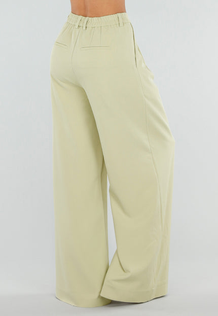 NEW190826 Pistache Groene Tall Wide Leg Broek