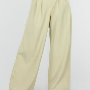 NEW190826 Pistachegroene Petite Wide Leg Broek