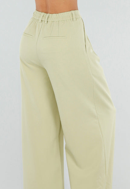 NEW190826 Pistachegroene Petite Wide Leg Broek
