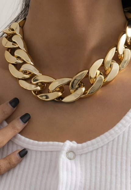 NEW1910 Extra Grote Schakelketting Goud