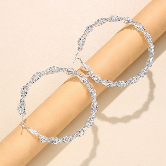 NEW1910 Zilveren Twist Strass Oorbellen