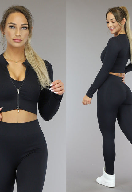 NEW1910 Zwarte Longsleeve Sporttop