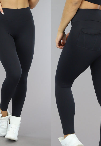 NEW1910 Zwarte Sport Legging met Scrunch