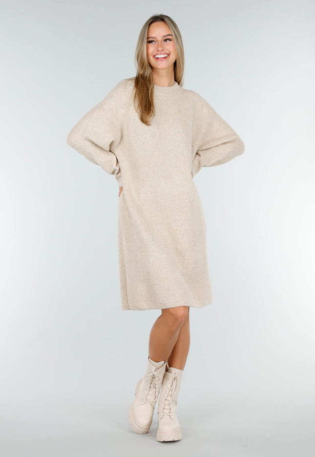 NEW191125 Beige Gebreide Jurk