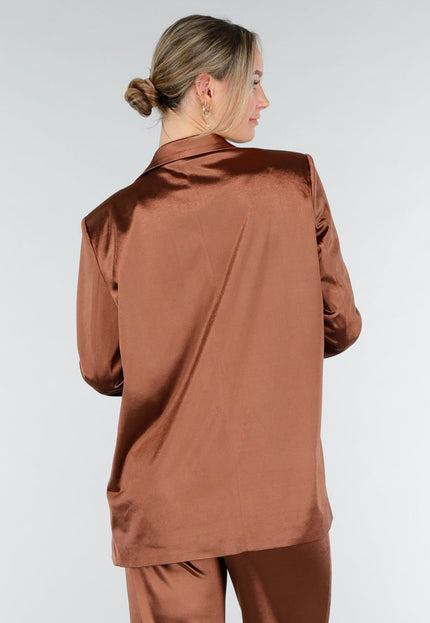 OP=OP.AV.12 Bruine Satijnen Blazer