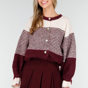 NEW191125 Bordeaux Gestreept Vest