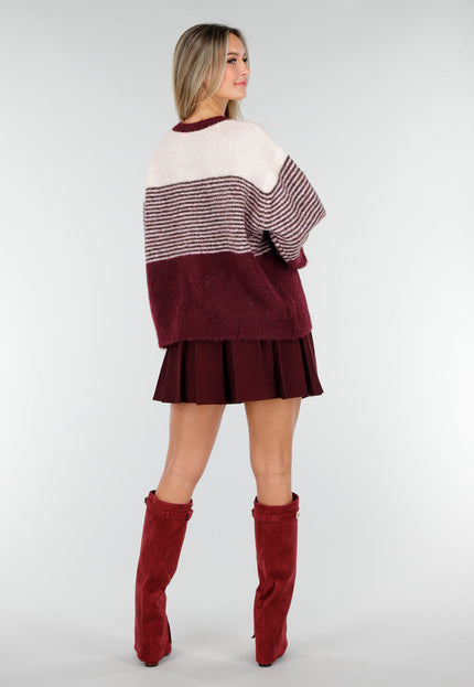 NEW191125 Bordeaux Gestreept Vest