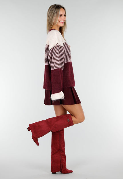 NEW191125 Bordeaux Gestreept Vest