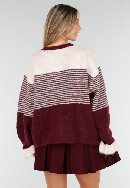 NEW191125 Bordeaux Gestreept Vest