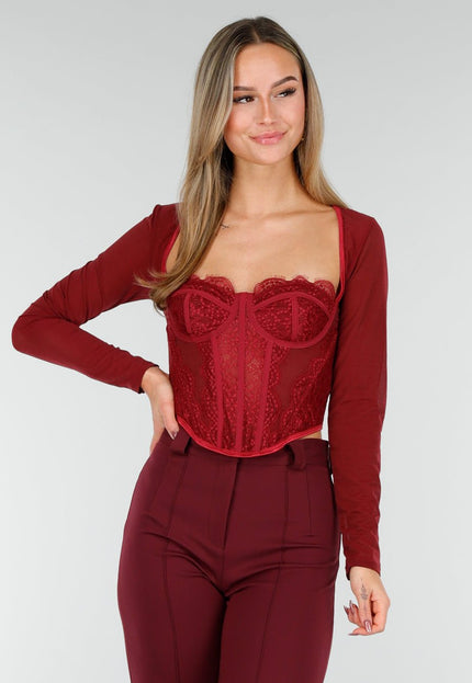 NEW191125 Bordeaux Korset Top