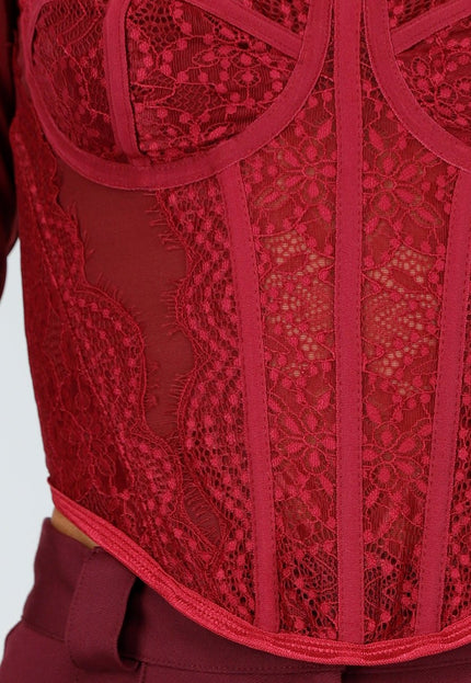 NEW191125 Bordeaux Korset Top