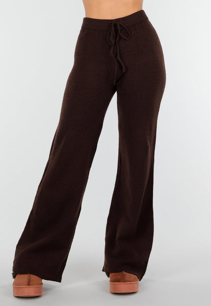 OP=OP.06.NL Bruine Gebreide Loungebroek
