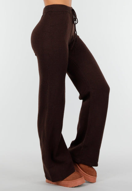 OP=OP.06.NL Bruine Gebreide Loungebroek